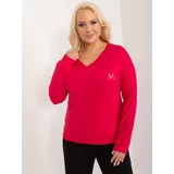 Fashion Hunters Red casual cotton blouse plus size