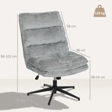  Tapecirana stolica bez naslona za ruke okretna tapecirana uredska stolica s mekom tkaninom podesiva visina čelične noge siva | shoptok.hr