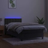  box spring s madracem LED tamnosivi 100x200 cm baršun | shoptok.hr