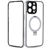 INF HD prozorna magnetna torbica s stojalom za iPhone Silver iPhone 13, (21325659) Cene
