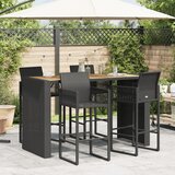  Vrtni barski stol s drvenom pločom crni 185x80x110 cm poliratan | shoptok.hr