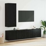 vidaXL Set omare za televizijo na steni 5 pcs Črni hrast Cene