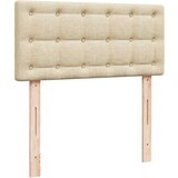 vidaXL Box spring postelja z vzmetnico krem 90x200 cm blago | Shoptok.si