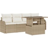 vidaXL Set 5-delnega vrtnega kavča s blazinami bež poli ratan | Shoptok.si