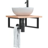 vidaXL Nosilci polic za umivalnik 2 kosa črni pravokotni jeklo | Shoptok.si