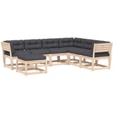 Maison Chic Seti vrtnega pohištva - Vrtna garnitura - Vrtni pohištvo set 7-delna z blazinami trdna borovina, (21801068) | Shoptok.si