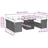 vidaXL 10-dijelni set vrtnih sofa s jastucima bež od poliratana | shoptok.hr