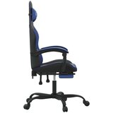  Igraća stolica od umjetne kože s osloncem za noge crno-plava | shoptok.hr