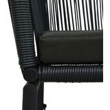 PVC 3-dijelni bistro set od ratana s jastucima crni | shoptok.hr