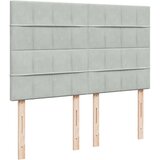 vidaXL Box spring postelja z vzmetnico svetlo siva 160x200 cm žamet | Shoptok.si