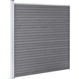  Set WPC ograda 10 kvadratnih + 1 kosa 1830 x 186 cm sivi | shoptok.hr