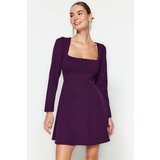 Trendyol Purple Open Waist/Ribbed Skater Dress Cijene
