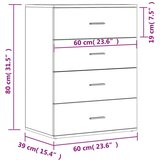  Komoda 2 kom boja hrasta sonome 60x39x80 cm konstruiranog drva | shoptok.hr
