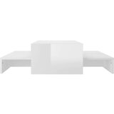  Set uklapajućih stolića za kavu sjajni bijeli 100x100x26 5 cm | shoptok.hr