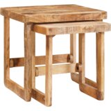 vidaXL Konec mize Rjava trden mangov les | Shoptok.si