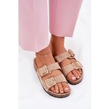 Boto Women Sandals With Buckles On Cork Sole Beige Sercele | Shoptok.si