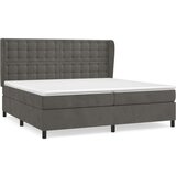  Box spring postelja z vzmetnico temno siva 200x200 cm žamet, (20788793) | Shoptok.si