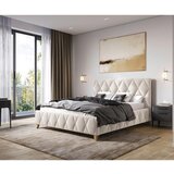 MID.YOU OBLAZINJENA POSTELJA 140 cm x 200 cm , les, tekstil, leseni material barve kapučina | Shoptok.si