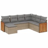  The Living Store Vrtna sedežna garnitura 7-delna z blazinami bež poli ratan - Vrtna Sedežna Garniture, (21452894) | Shoptok.si