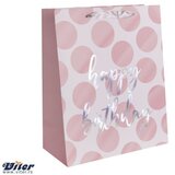 Viter Darilna vrečka z napisom Happy Birthday, 26 x 32 cm - roza cene