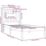  Posteljni okvir bel iz trdnega lesa 90x190 cm 3FT, (20906091) | Shoptok.si