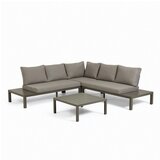 Kave Home komplet rjavega vrtnega pohištva z aluminijasto konstrukcijo duka | Shoptok.si