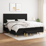  s oprugama i madracem crni 200x200 cm od tkanine | shoptok.hr