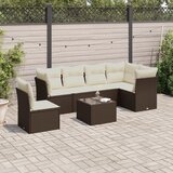  7-dijelni set vrtnih sofa od poliratana s jastucima crni | shoptok.hr