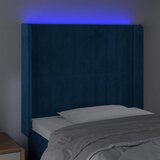  LED uzglavlje tamnoplavo 103x16x118/128 cm baršunasto | shoptok.hr