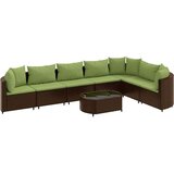  8-dijelni set vrtnih sofa s jastucima smeđi od poliratana | shoptok.hr