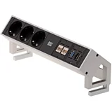 3x Schuko 2x CAT6 1x HDMI, 1x USB3.0 power extension 1.5 m 3 AC outlet(s) Black, Stainless steel