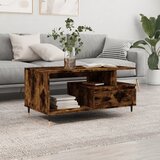 vidaXL Klubska mizica dimljeni hrast 90x49x45 cm inženirski les Cene