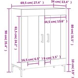 vidaXL Komoda siva boja betona 69 5x34x90 cm od konstruiranog drva | shoptok.hr