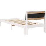  Okvir kreveta s uzglavljem Bijela i svijetlosiva 75 x 190 cm | shoptok.hr