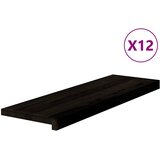  Gazišta stepenice 12 kom tamnosmeđi 80x25x2 cm masivna hrast | shoptok.hr
