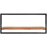  Stenske police 2 kosa 80x25x35 cm trden akacijev les in jeklo, (20601068) | Shoptok.si