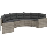  Vrtna sofa s jastucima polukružna siva od poliratana | shoptok.hr