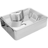 Maison Chic Umivalnik - Kopalna umivalnik - Lavabo z odprtino za pipo 48x37x13,5 cm keramičen srebrn, (21684836) Cene
