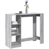 vidaXL Barska miza s policami siva sonoma 124x46x103,5 cm inž. les Cene