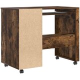  Stol s kotačićima s ladicama Dimljeni hrast 91 x 50 x 77 cm | shoptok.hr