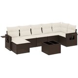  8-dijelni set vrtnih sofa s jastucima smeđi od poliratana | shoptok.hr