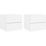  The Living Store Stenska nočna omarica z LED lučkami 2 kosa bela - Stenska Nočna Omarica, (21448593) | Shoptok.si