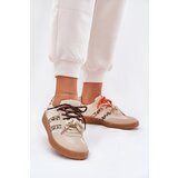 Boto Women's Sneakers With Double Lacing Leopard Beige Ollabes | Shoptok.si