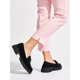 GOODIN Black women's loafers with a decorative chain Cijene