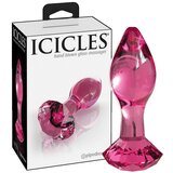 Icicles br. 79 - stožasti stakleni analni dildo (roza) | shoptok.hr