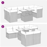 vidaXL 8-dijelni set vrtnih sofa od poliratana s jastucima crni | shoptok.hr