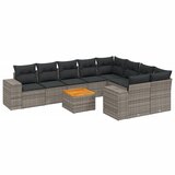  The Living Store Vrtna sedežna garnitura 10-delna z blazinami siv poli ratan - Vrtna Sedežna Garniture, (21460068) | Shoptok.si