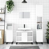 The Living Store Kopalniška omarica visok sijaj bela 80x33x60 cm inženirski les - Kopalniška Omarica, (21436583) Cene