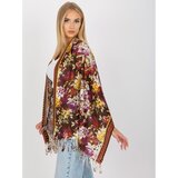 Fashion Hunters Women's brown scarf with flowers | Shoptok.si