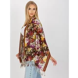 Fashion Hunters Women's brown scarf with flowers